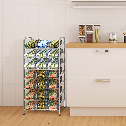 Vrisa Can Organizer for Pantry 7-tier Can Organizer Can Good Organizer for Pantry Shelf Holds up to 84 Cans Can Rack Dispenser for Pantry, Kitchen, Cabinet Silver - My Kitchen Products