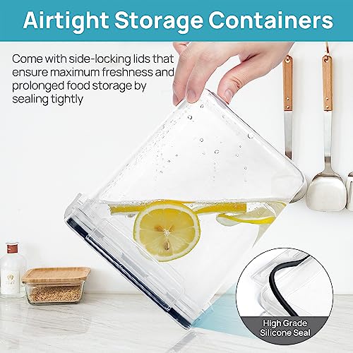 Vtopmart 10 PCS Flour and Sugar Storage Container, Large Airtight Food Canisters with Lids for Kitchen, Pantry Organization, BPA Free, Black - My Kitchen Products