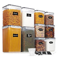 Vtopmart 10 PCS Flour and Sugar Storage Container, Large Airtight Food Canisters with Lids for Kitchen, Pantry Organization, BPA Free, Black - My Kitchen Products