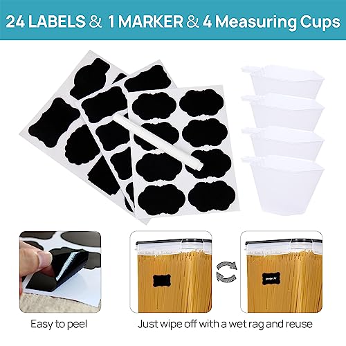 Vtopmart 10 PCS Flour and Sugar Storage Container, Large Airtight Food Canisters with Lids for Kitchen, Pantry Organization, BPA Free, Black - My Kitchen Products