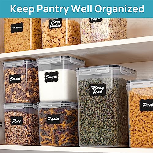 Vtopmart 10 PCS Flour and Sugar Storage Container, Large Airtight Food Canisters with Lids for Kitchen, Pantry Organization, BPA Free, Black - My Kitchen Products