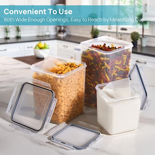 Vtopmart 10 PCS Flour and Sugar Storage Container, Large Airtight Food Canisters with Lids for Kitchen, Pantry Organization, BPA Free, Black - My Kitchen Products