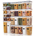 Vtopmart 32pcs Airtight Food Storage Containers Set, BPA Free Plastic Kitchen and Pantry Organization Canisters with Lids for Cereal, Dry Food, Flour and Sugar, Includes 32 Labels - My Kitchen Products