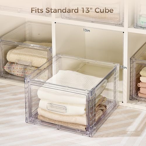 Vtopmart 4 Pack Clear Stackable Storage Drawers 15QT, Easily Assemble Closet Organizers,Plastic Storage Bins for Bathroom,Cabinet,Kitchen Pantry,Under Sink Organization(Medium) - My Kitchen Products