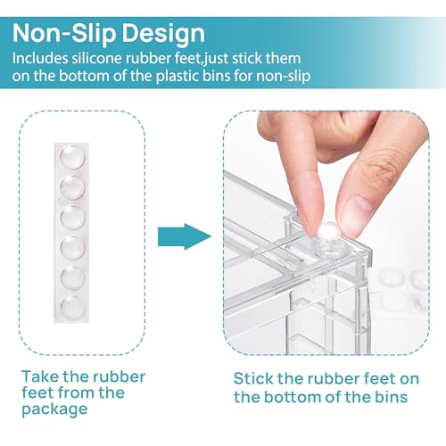 Vtopmart 4 Pack Clear Stackable Storage Drawers,Under Sink and Kitchen Organizers Storage,Easy to Assemble Plastic Drawers for Baby Bottle,Medicine, Bathroom,Cabinet and Pantry Organization - My Kitchen Products