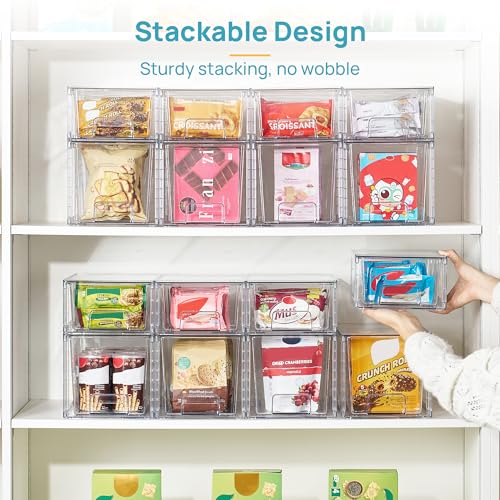 Vtopmart 4 Pack Clear Stackable Storage Drawers,Under Sink and Kitchen Organizers Storage,Easy to Assemble Plastic Drawers for Baby Bottle,Medicine, Bathroom,Cabinet and Pantry Organization - My Kitchen Products
