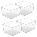 Vtopmart 4 Pack Extra Large Clear Plastic Storage Bins,11x11 Cube Acrylic Organizer Square Containers with Handle for Pantry,Closet,LaundryRoom,Kitchen,Bathroom,UnderSink Organization - My Kitchen Products