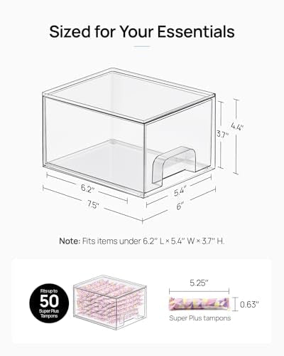 Vtopmart 4 Pack Small Clear Stackable Storage Drawers,Acrylic Bathroom Makeup Organizer,Plastic Storage Bins for Vanity, Undersink, Kitchen Cabinets, Pantry, Home Organization - My Kitchen Products