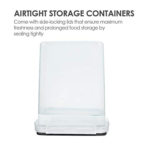 Vtopmart 4 PCS Large Food Storage Containers 5.2L / 175oz, 4 Pieces BPA Free Plastic Airtight Canisters for Flour, Sugar, Baking Supplies, Rice with Lids, 4 Measuring Cups and 24 Labels, Black - My Kitchen Products