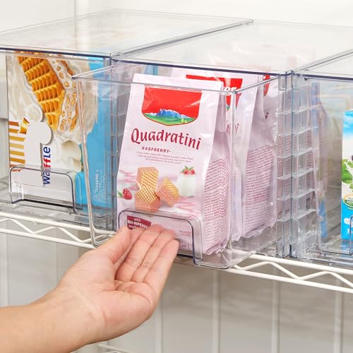 Vtopmart 4Pack Large Stackable Pantry Storage Drawers, Clear Organizer Bins with Handles, Acrylic Drawer Organizers for Kitchen, Pantry, Bathroom Undersink, Cabinet Organization and Storage - My Kitchen Products