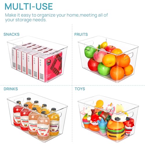 Vtopmart 6 Pack Clear Plastic Storage Bins, Pantry Organizer Containers with Handle for Refrigerator, Fridge, Cabinet, Kitchen, Countertops, Cupboard, Home Organization and Storage, XL - My Kitchen Products