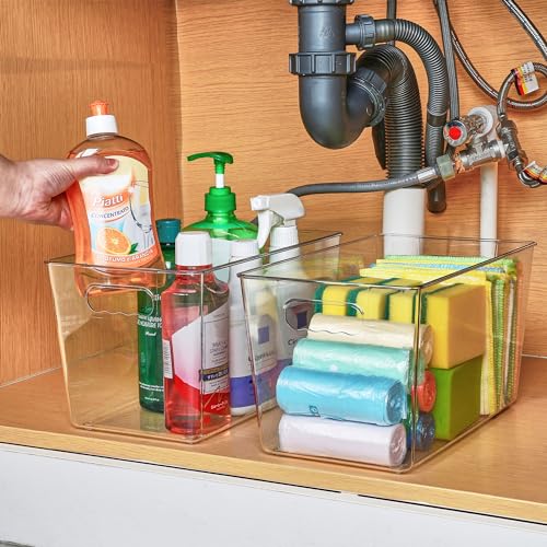Vtopmart 6 Pack Clear Plastic Storage Bins, Pantry Organizer Containers with Handle for Refrigerator, Fridge, Cabinet, Kitchen, Countertops, Cupboard, Home Organization and Storage, XL - My Kitchen Products