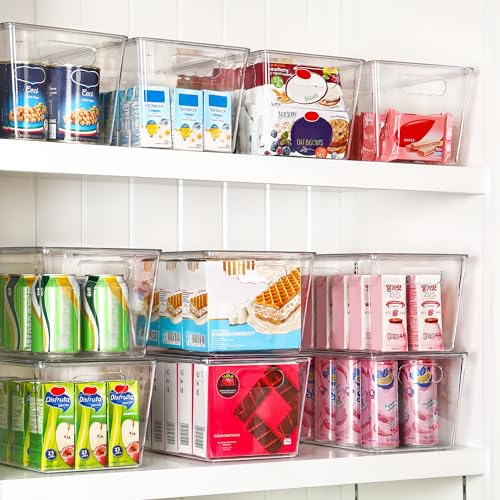 Vtopmart 6 Pack Clear Stackable Storage Bins with Lids, Large Plastic Containers with Handle for Pantry Organizer and Storage,Perfect for Bathroom,Cabinet,Kitchen,Fridge,Closet Organization - My Kitchen Products