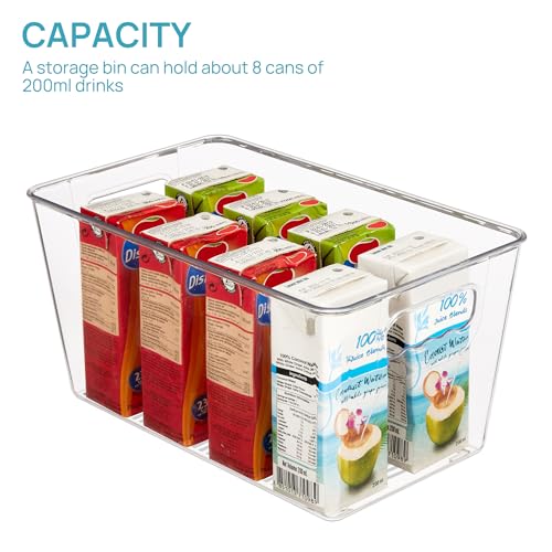 Vtopmart 6 Pack Clear Storage Bins, Pantry Cabinet Organizer Bins with Handle for Pantry Organizer and Storage, Plastic Bins for Fridge, Cabinet, Kitchen, Countertops, Cupboard, Freezer, Medium - My Kitchen Products
