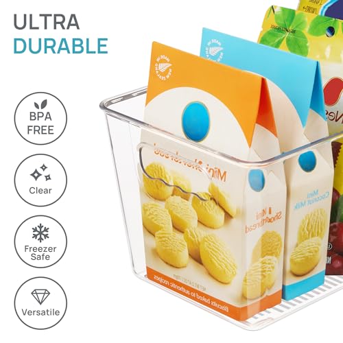 Vtopmart 6 Pack Clear Storage Bins, Pantry Cabinet Organizer Bins with Handle for Pantry Organizer and Storage, Plastic Bins for Fridge, Cabinet, Kitchen, Countertops, Cupboard, Freezer, Medium - My Kitchen Products