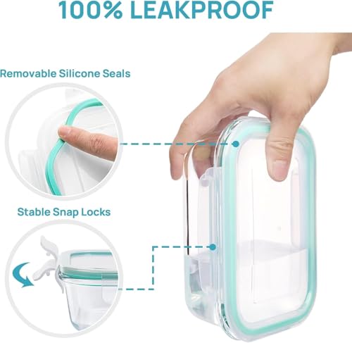 Vtopmart 8 Pack Glass Food Storage Containers with Airtight Lids, Glass Meal Prep Containers, Lunch Office Meal for Microwave, Oven, Freezer and Dishwasher, BPA Free - My Kitchen Products