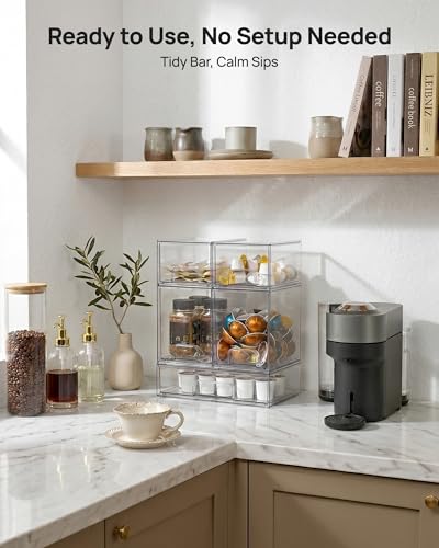 Vtopmart Stackable Storage Drawers Set of 5, Clear Plastic Organizer Bins for Baby Bottle, Beauty Supplies Storage, Ideal for Kichen Countertop, Vanity, Bathroom, Cabinet, Pantry Organization - My Kitchen Products