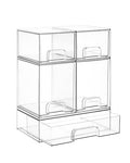Vtopmart Stackable Storage Drawers Set of 5, Clear Plastic Organizer Bins for Baby Bottle, Beauty Supplies Storage, Ideal for Kichen Countertop, Vanity, Bathroom, Cabinet, Pantry Organization - My Kitchen Products