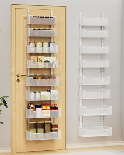 VyGrow Over the Door Organizer, 8-Tier Pantry Organizer with Fully Enclosed Mesh