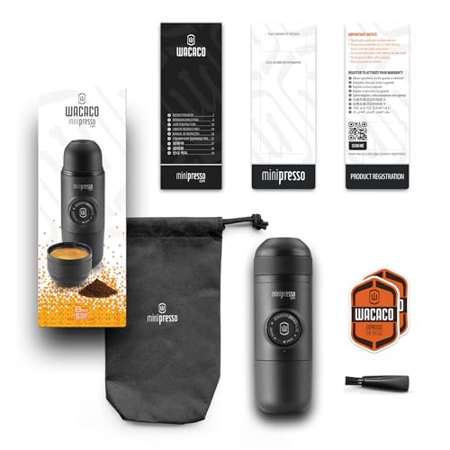 Wacaco Minipresso GR, Portable Espresso Machine, Compatible Ground Coffee, Hand Coffee Maker, Travel Gadgets, Manually Operated, Perfect for Camping, Hiking - My Kitchen Products