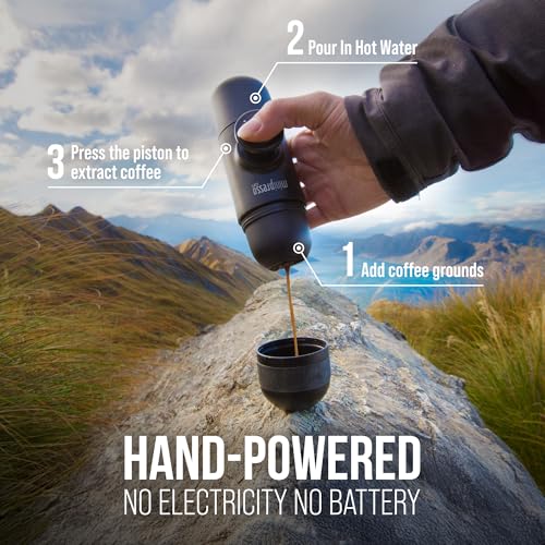 Wacaco Minipresso GR, Portable Espresso Machine, Compatible Ground Coffee, Hand Coffee Maker, Travel Gadgets, Manually Operated, Perfect for Camping, Hiking - My Kitchen Products