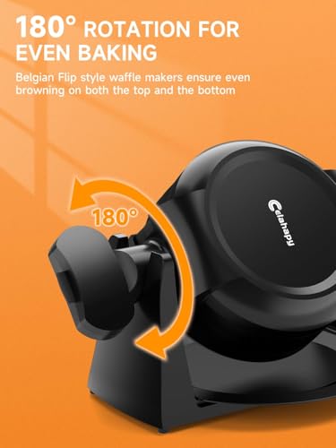Waffle Maker, 1400W Double Belgian Waffle Iron 180° Flip, 8 Slices, Rotating & Nonstick Plates, Removable Drip Tray for Easy Cleaning, Cool Touch Handles, Space Saving Storage, Black - My Kitchen Products