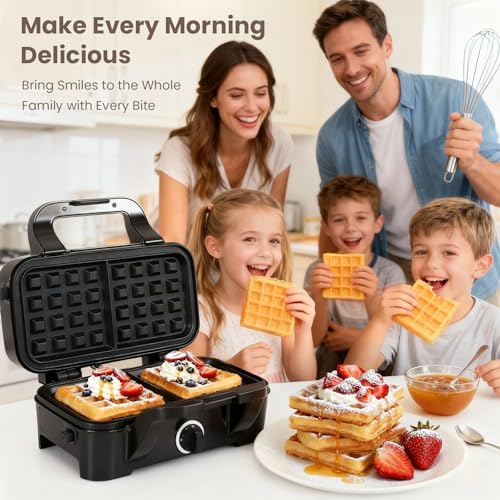 Waffle Maker with Removable Plates, 3-in-1 Sandwich maker and waffle and pancake maker, Nonstick Plates, 5-Level Browning Control & Ready Indicator Lights, Easy to Clean for Family Breakfast - My Kitchen Products