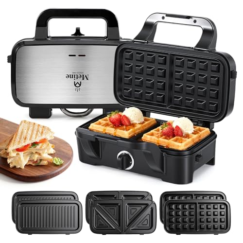 Waffle Maker with Removable Plates, 3-in-1 Sandwich maker and waffle and pancake maker, Nonstick Plates, 5-Level Browning Control & Ready Indicator Lights, Easy to Clean for Family Breakfast - My Kitchen Products