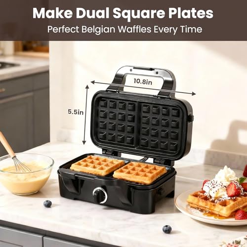 Waffle Maker with Removable Plates, 3-in-1 Sandwich maker and waffle and pancake maker, Nonstick Plates, 5-Level Browning Control & Ready Indicator Lights, Easy to Clean for Family Breakfast - My Kitchen Products