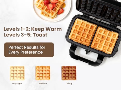 Waffle Maker with Removable Plates, 3-in-1 Sandwich maker and waffle and pancake maker, Nonstick Plates, 5-Level Browning Control & Ready Indicator Lights, Easy to Clean for Family Breakfast - My Kitchen Products