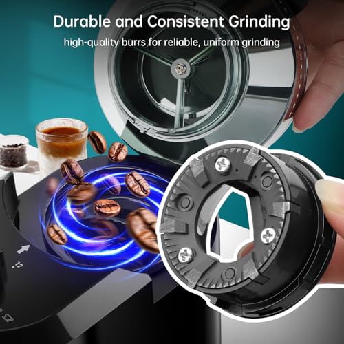 Wancle Electric Burr Coffee Grinder - Adjustable with 28 Precise Grind Settings for 12 Cups - Professional Coffee Bean Grinder (Plastic, Black) - My Kitchen Products