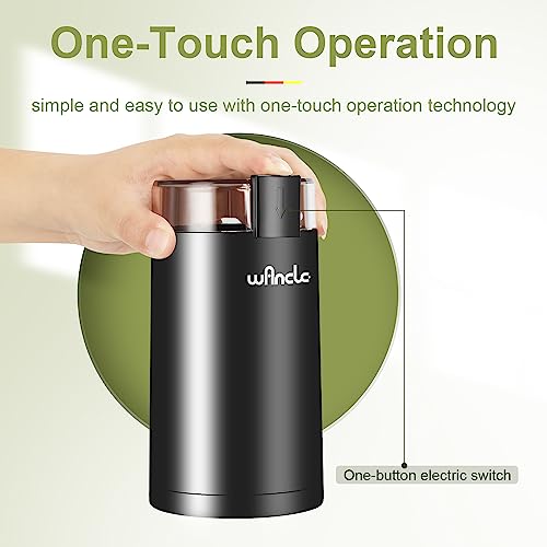 Wancle Electric Coffee Grinder, Spice Grinder, One Touch Coffee Mill for Beans, Spices and More, with Clean Brush Black - My Kitchen Products
