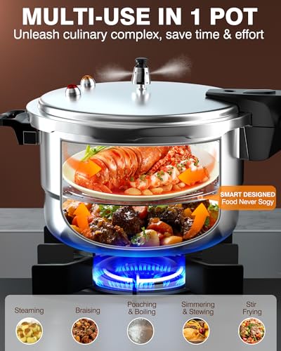 WantJoin 11Qt Aluminum Pressure Cooker w/Release Valve & Multiple Protective Devices,Pressure Canner Compatible with Gas & Induction Cooker,Canner Rack Included - My Kitchen Products