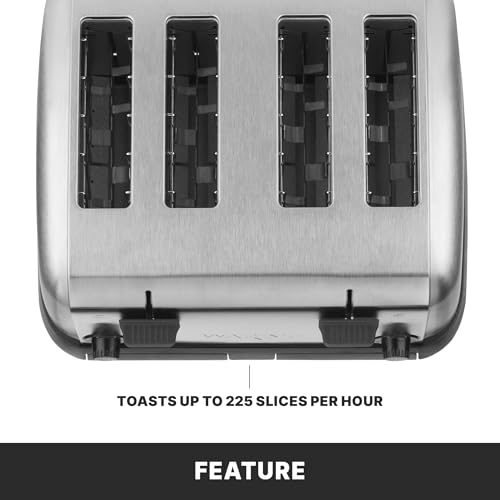 Waring Commercial 4-Slot Toaster, Professional Light-Duty Pop-Up Bread Toaster, with Defrost Function for Commercial Kitchens, 120V WCT708 - My Kitchen Products