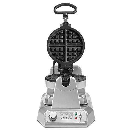 Waring Commercial Belgian Waffle Maker, 25 Waffles per Hour, Rotary Feature for Even Baking, Triple-Coated Nonstick Plates, NSF Certified, WW180X - My Kitchen Products