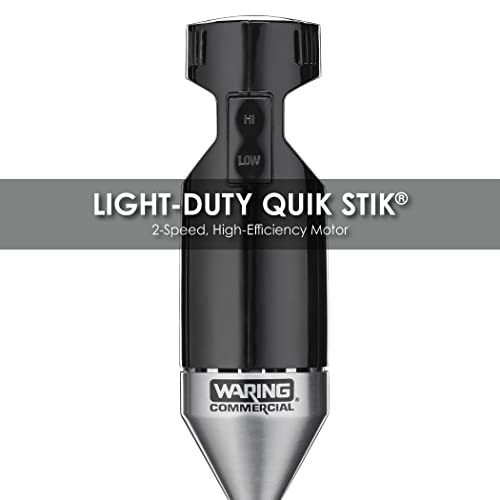 Waring Commercial Big Stix Light Duty Stick Immersion Hand Held Blender, 7" Fixed Shaft, Submersible, 2 Speed, 100 Watt, Professional Restaurant Kitchen Grade, 3 Gallon Capacity, 120V, 5-15P WSB33X, Black/Silver - My Kitchen Products