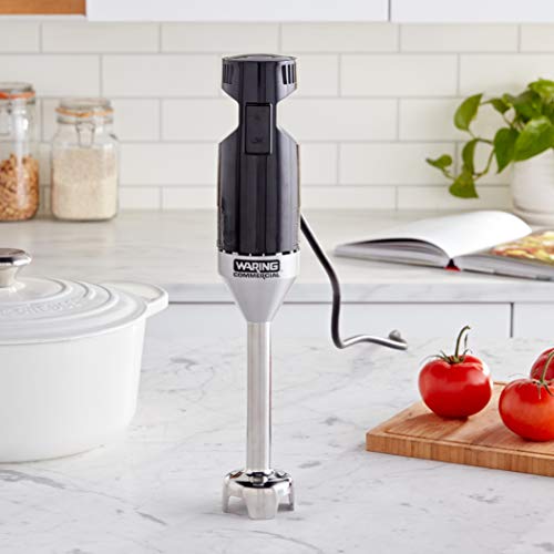 Waring Commercial Big Stix Light Duty Stick Immersion Hand Held Blender, 7" Fixed Shaft, Submersible, 2 Speed, 100 Watt, Professional Restaurant Kitchen Grade, 3 Gallon Capacity, 120V, 5-15P WSB33X, Black/Silver - My Kitchen Products