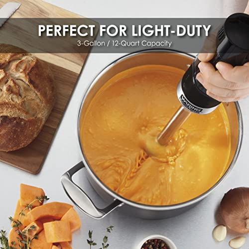 Waring Commercial Big Stix Light Duty Stick Immersion Hand Held Blender, 7" Fixed Shaft, Submersible, 2 Speed, 100 Watt, Professional Restaurant Kitchen Grade, 3 Gallon Capacity, 120V, 5-15P WSB33X, Black/Silver - My Kitchen Products