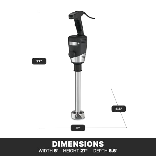 Waring Commerical WSB50 Big Stix Heavy Duty Immersion Blender, 12" Removable Shaft, 1 HP/700 Watt Variable Speed Motor, 120V, 5-15 Phase Plug,Black/Silver - My Kitchen Products