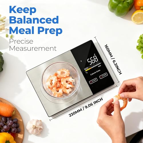 WARMKEY Smart Nutrition Food Scale with App - 1g Precision Digital Kitchen Scale, Tracks Calories & 24 Nutrients, Macros, Fat & Protein for Keto, Fitness & Meal Prep, 11lb/5kg with Tare Function - My Kitchen Products