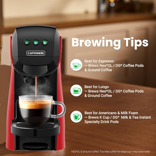 Warriors1 Coffee Maker for Keurig K Cup pod, Espresso Machine for Nespresso Original, Dolce Gusto Pods, Ground Coffee, Coffee Machine for kitchens, apartments, dorms, RVs & camping, 28 oz Reservoir - My Kitchen Products