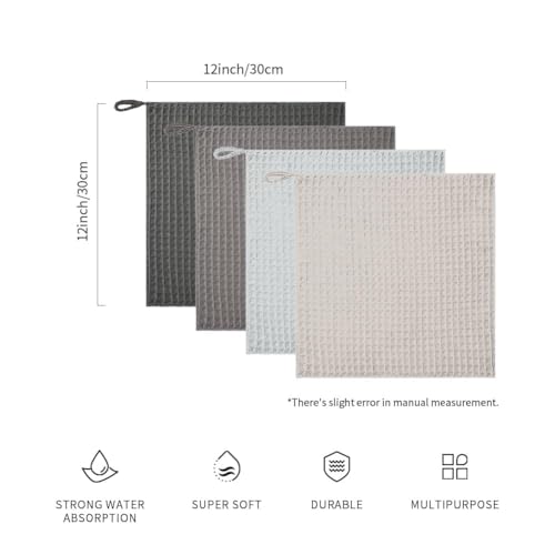 watchget Barista Microfiber Cloths - 4 Pack (12"x12") Professional Cleaning Towels for Espresso Machines, Steam Wands & Countertops Essential Coffee Bar Accessories - My Kitchen Products