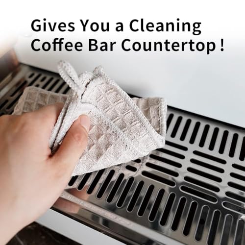 watchget Barista Microfiber Cloths - 4 Pack (12"x12") Professional Cleaning Towels for Espresso Machines, Steam Wands & Countertops Essential Coffee Bar Accessories - My Kitchen Products