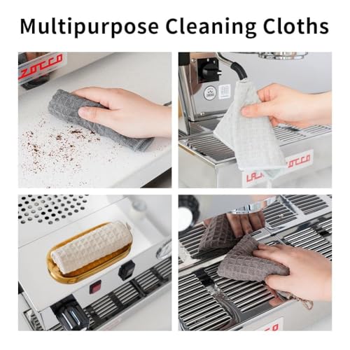 watchget Barista Microfiber Cloths - 4 Pack (12"x12") Professional Cleaning Towels for Espresso Machines, Steam Wands & Countertops Essential Coffee Bar Accessories - My Kitchen Products