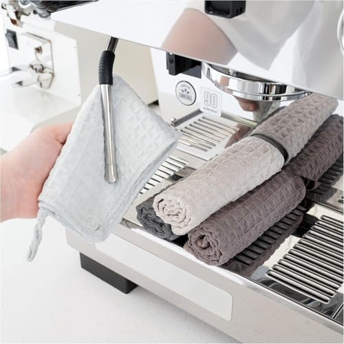 watchget Barista Microfiber Cloths - 4 Pack (12"x12") Professional Cleaning Towels for Espresso Machines, Steam Wands & Countertops Essential Coffee Bar Accessories - My Kitchen Products