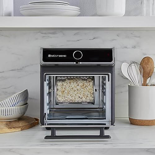 West Bend Air Fryer Oven 15-Quart Capacity with Digital Controls Easy-View Door and 16 Cooking Presets, Includes Eight Cooking Accessories, 1000-Watts, Black - My Kitchen Products