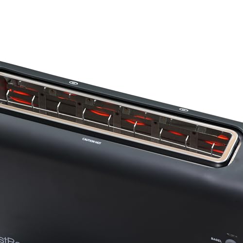 West Bend QuikServe Toaster, 2-Slice Wide-Slot Slide-Through Bread Toaster with Bagel and Gluten-Free Settings and Cool-Touch Exterior Fast Toasting, Includes Removable Serving Tray, 1400-Watts, Black - My Kitchen Products