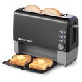 West Bend QuikServe Toaster, 2-Slice Wide-Slot Slide-Through Bread Toaster with Bagel and Gluten-Free Settings and Cool-Touch Exterior Fast Toasting, Includes Removable Serving Tray, 1400-Watts, Black - My Kitchen Products