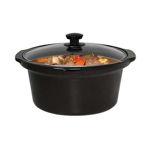 West Bend Slow Cooker 4-Quart Manual Crockery Style with Dishwasher Safe Oval Ceramic Crockpot and Glass Lid Two Temperature Settings Plus Keep Warm, 210-Watts, Black - My Kitchen Products