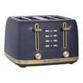 West Bend Timeless 4-Slice Toaster with 7 Browning Levels, Bagel/Waffle/Defrost Settings, High-Lift Lever, Anti-Jam, Easy-Clean Crumb Tray, 4-Slice, Blue/Gold - My Kitchen Products